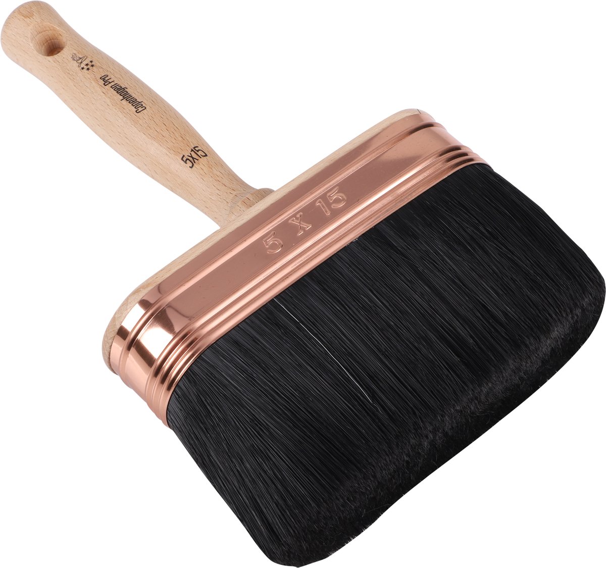 Copenhagen Pro Classic blokwitter - maat 5 x 15 - zwart Chinees varkenshaar mix - houten steel - *****