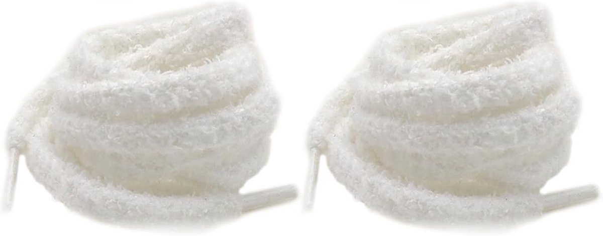 2 Paar Pluizige Veters - Ronde 120 cm- Versterkte Veters voor Sneakers & Schoolschoenen - Universele Elastische Zachte Vervangingsveters