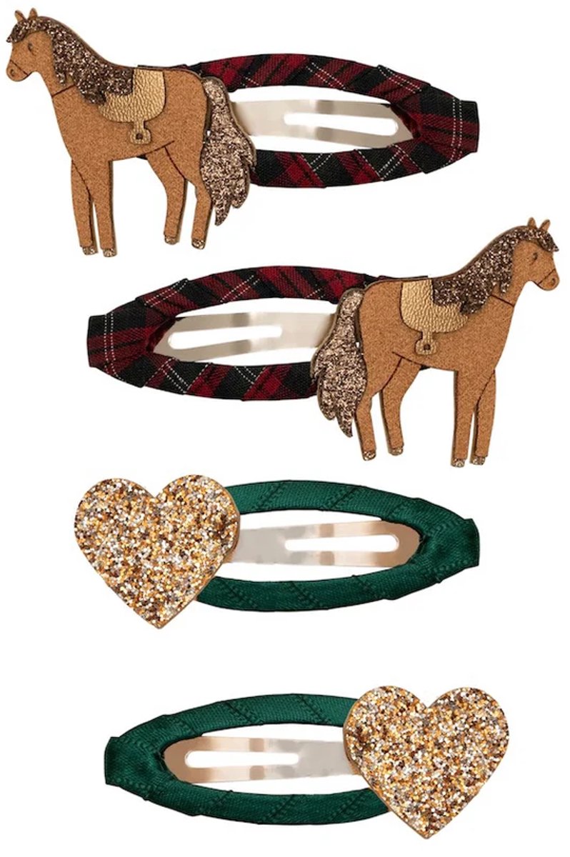 Mimi & Lula 4-pack Horsey haarclipjes