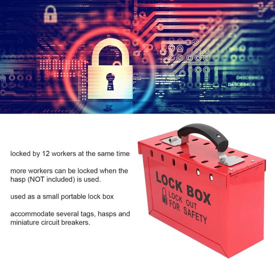 Portable Group Lock Box - Heavy Duty Lockout Tagout Station met 12 ...
