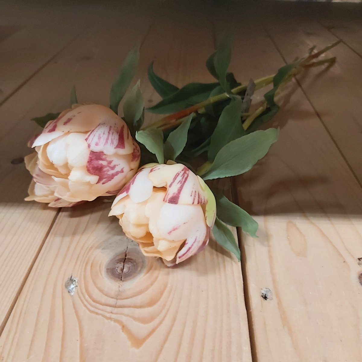 Kunstbloem Paeony Marlie Bundle Peach - 48 cm