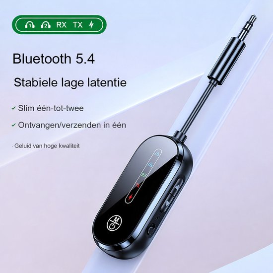 Bluetooth Transceiver 2-in-1 - Bluetooth 5.4 Zender & Ontvanger Adapter - 3,5 mm AUX - Universele Bluetooth Audio Adapter voor TV, Auto, Laptop, Tablet & Vliegtuig van Baseus — afbeelding 3
