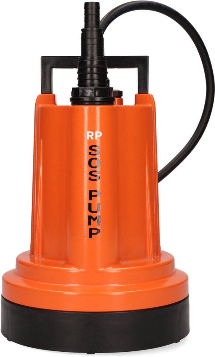 SOS PUMP ® SET Dompelpomp met Schakelaar – Vlakzuigend tot 2 mm – Inclusief 25 m Tuinslang 1/2” (13 mm), Snelkoppelingen & Terugslagklep – Dweilpomp – Vlakzuiger – Kelder – Wateroverlast – foto 2