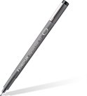 Staedtler pigment liner gris 0.5, avec clip et capuchon.