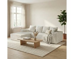 Best Life Modulaire Hoekbank 4-Zits - Hoekzetel - Corduroy - L-bank - Slaapbank - Off White