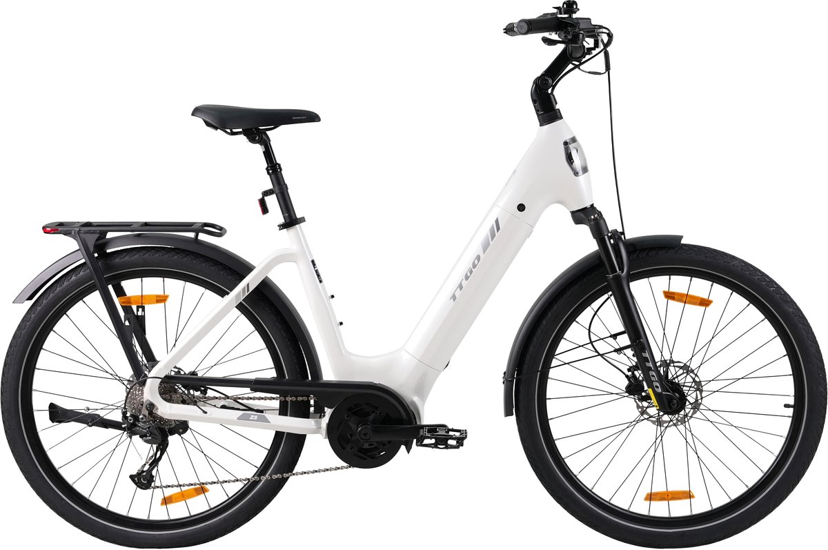 Elektrische fiets 27,5Inch - 20AH - LCD -75NM -9 Versnellingen -Aluminium design -Hydraulische schijfrem - Bereik tot 130km - Pedelec -E-MTB - voor dames en heren - Wit