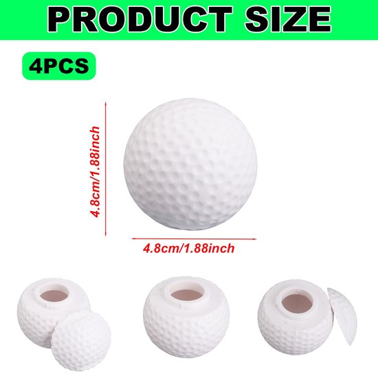 IMPERATORIS® Golf Oefenballen - Airflow Ballen - Geperforeerde Plastic Ballen - Voor Training in Tuin en Binnen - Lichtgewicht - Set van 4 - witte van IMPERATORIS — afbeelding 4