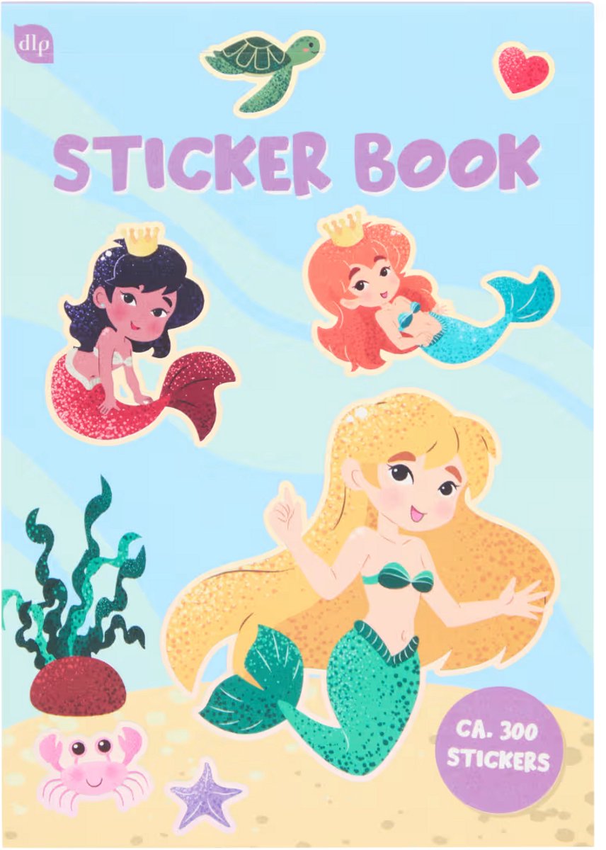 Stickerboek zeemeerminnen – 15 vellen – 250-300 stickers – zeemeerminnen, prinsessen, zee-dieren en vissen – creatief stickerboek voor kinderen – geschikt voor school en thuis – plakken en knutselen