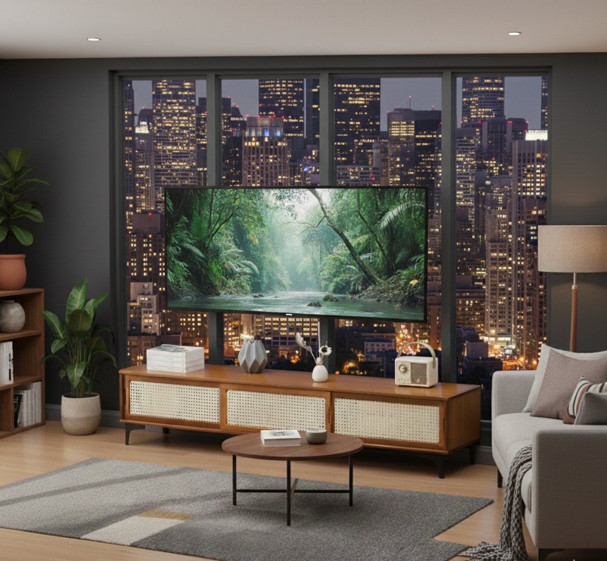 TV Meubel Wandmontage met Schuifdeur en Kabelmanagement – Zwevend TV Dressoir met Metalen Mesh Deur – Modern Media Meubel voor Woonkamer & Slaapkamer – Bruin – 120 of 160 cm – House&Garden