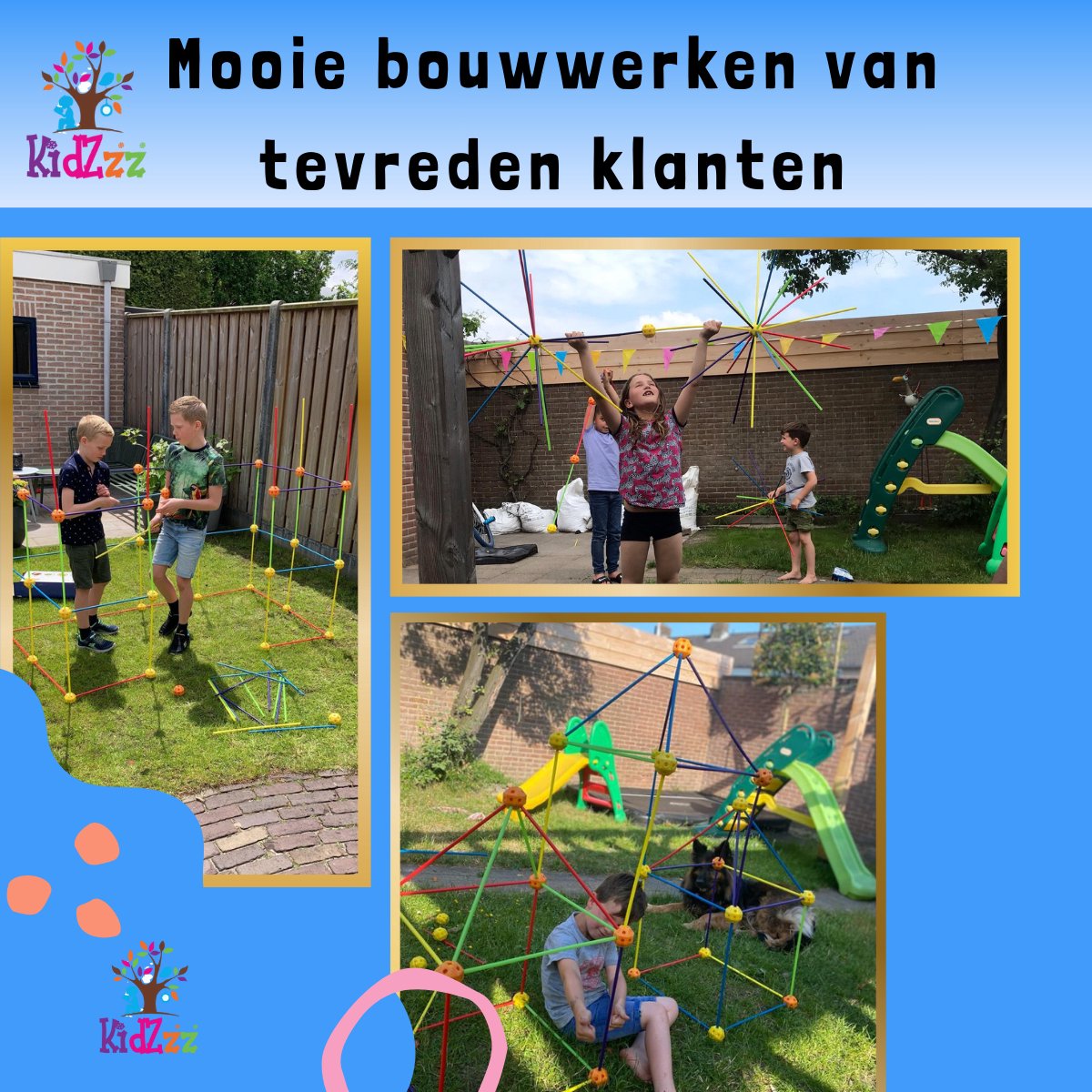 KidZzz® Gigafort XXL Uitbreidingsset - Bouw nóg grotere forten- Uitbreiding - Upgrade - Set met Extra lange Stokken - Extra grote Draagtas - Bouwspeelgoed - Hut bouwen - Speeltent - STEM speelgoed - Constructiespeelgoed - Bouwset - 45 onderdelen — afbeelding 12