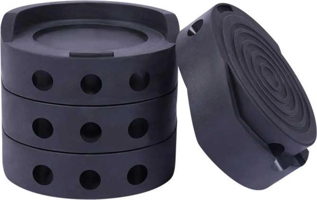 Zwarte voetjes voor wasmachines - Schokabsorberende pads - 4 stuks - Universeel type