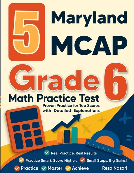 5 Maryland MCAP Grade 6 Math Practice Tests - cover