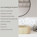 Voordelen van tegelstickers: 10 stuks, makkelijk te plaatsen en schoon te maken, hittebestendig, water- en olieproof, 3D-effect, plak & play, geen extra tools nodig.