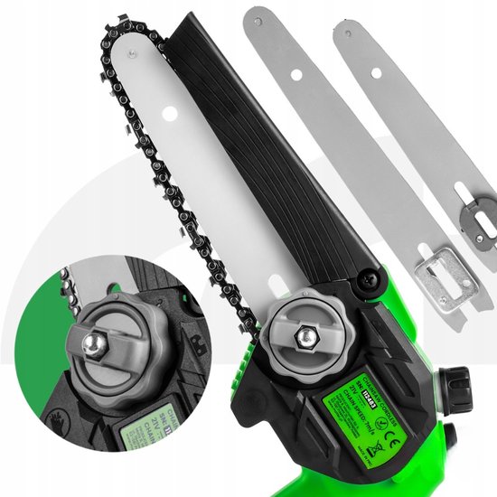 MOZY® - Mini Kettingzaag - in Opbergkoffer - met 2 Zaagbladen - 1000W - Inclusief 2 Accu's - met Handschoenen en Veiligheidsbril - Kettingslijper van MOZY — afbeelding 2