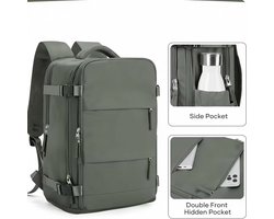 Lichtgrijze Reisrugzak met Grote Capaciteit – Multifunctioneel & Lichtgewicht | Laptop- en Schoenvak
