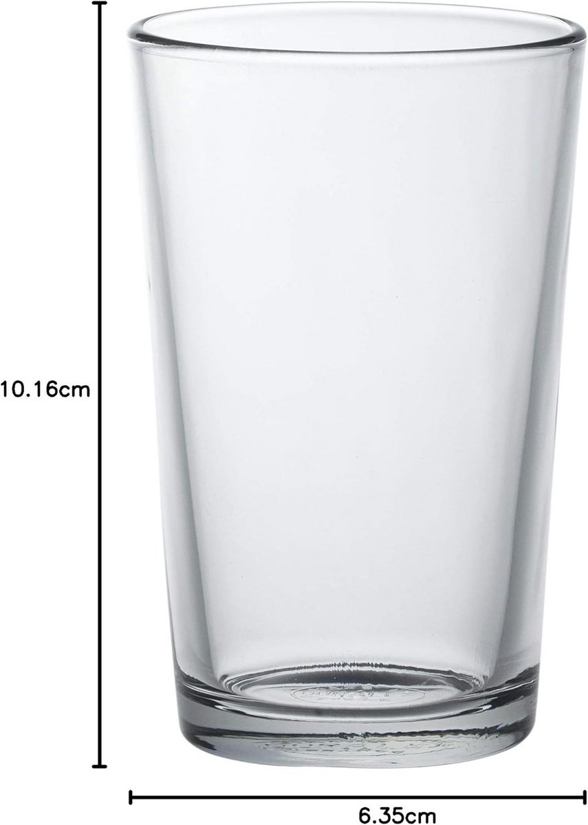 Set van 6 transparante geharde drinkglazen van 280 ml, perfect voor dagelijks gebruik
