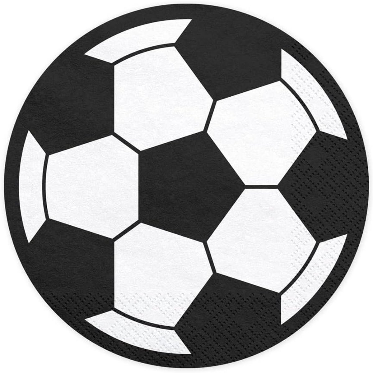 Servetten voetbal - 20 stuks - witte papier met zwarte opdruk - perfect voor voetbalfeest