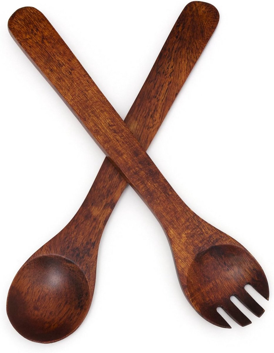 Houten Salade Servers 33 cm - Perfect voor Salades en Bijgerechten