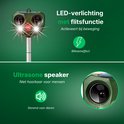 Liveno dierenvijver met knipperende LED-verlichting en ultrasone speaker. Niet hoorbaar voor mensen, storend voor dieren.