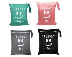 Set van 4 - Grote reiswaszakken - Waterdicht met handvatten - Wasbaar - Geschikt voor op reis - Geschikt voor nat en droog gebruik - Voor zwemkleding, sportkleding, wasgoed, zwembad, studentenkamers, enz.