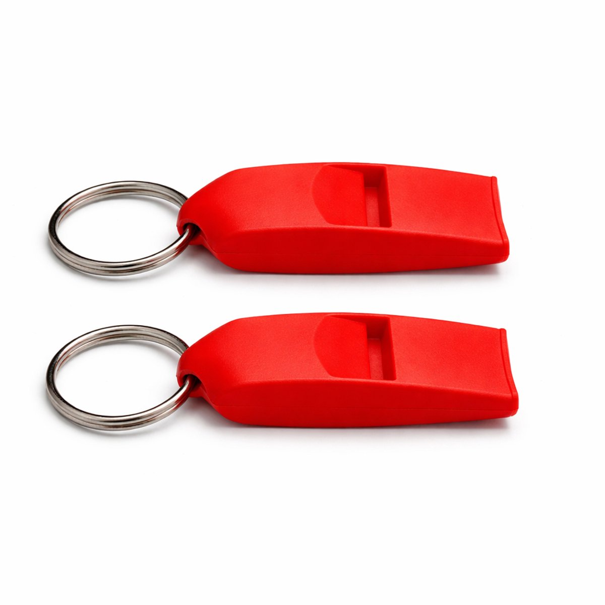 Nuvona 2x rood Noodfluit 126 dB - Survival whistle - SOS fluitje met sleutelhanger