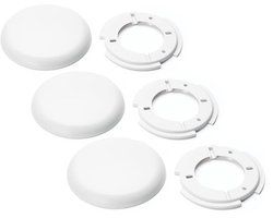 Extra Flat Cover Junction Box - PVC Canopy, Ceiling Box, White - 3 Pieces