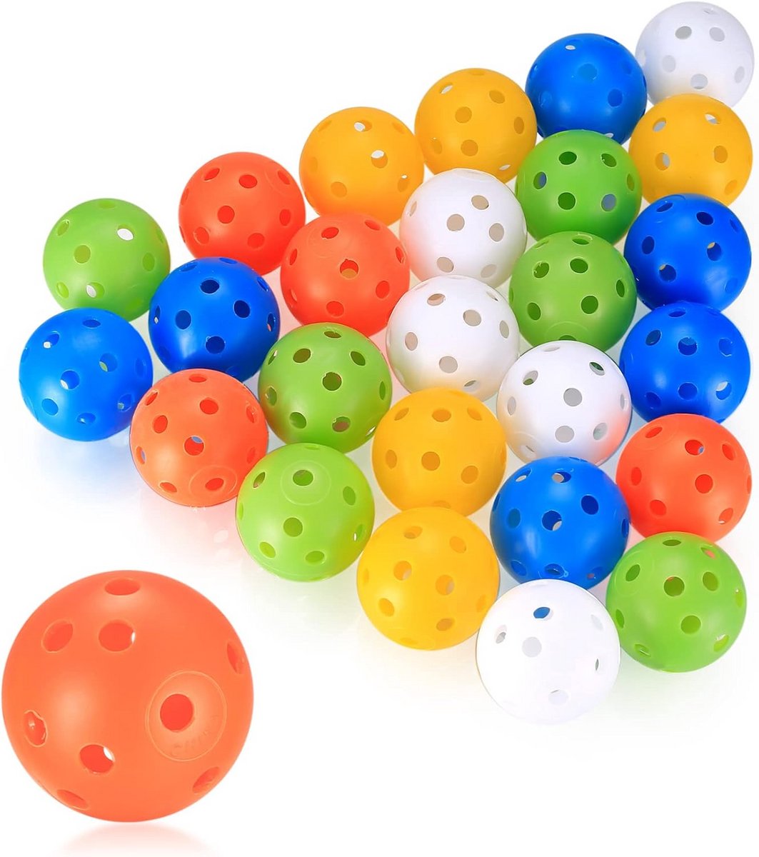 Golf oefenballen set van 28 stuks - Kunststof, 40 mm - Voor swing training en golfoefeningen - Geschikt voor volwassenen en kinderen