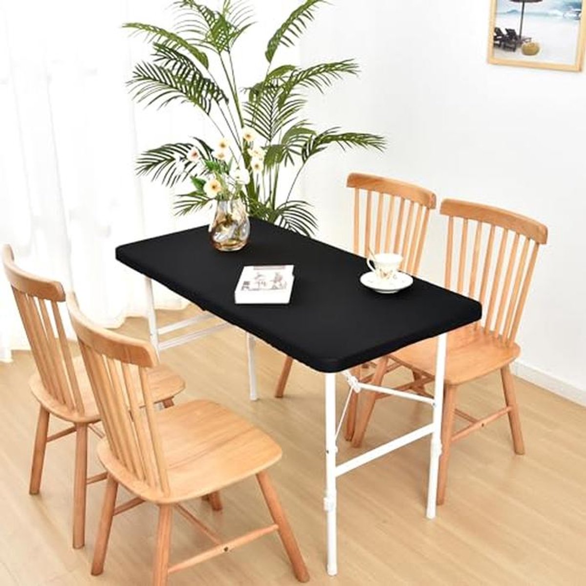 Elastisch Tafelkleed voor Rechthoekige Tafels - Spandex, Vlekbestendig, 76 x 183 cm