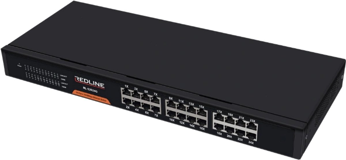 Redline RL-S2024G 24-poorts Gigabit Netwerkswitch – 10/100/1000 Mbps – RJ-45 – Plug & Play