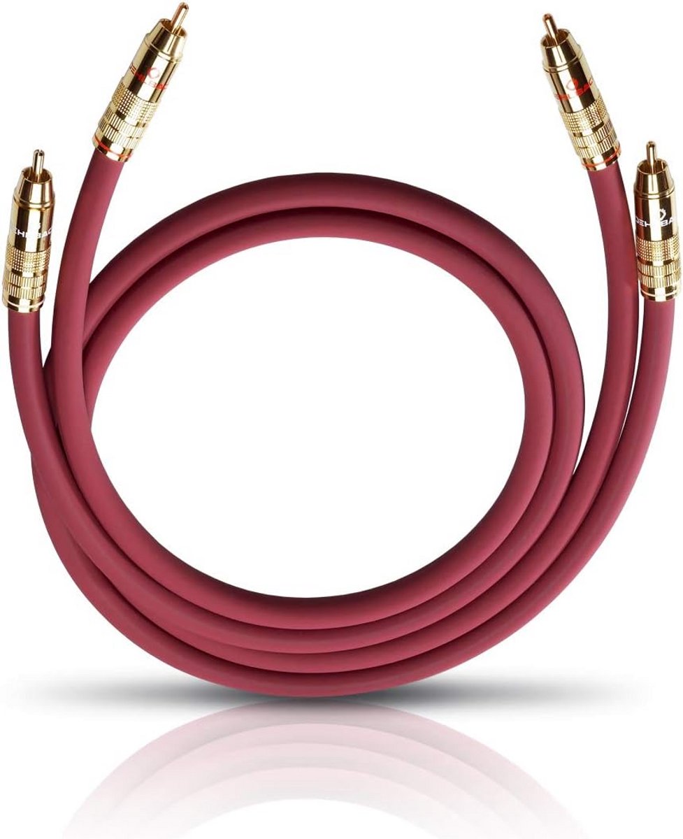 Eersteklas stereo audio cinch-kabel set - 2 x 0,50 m - meervoudige afscherming en verzilverd koper