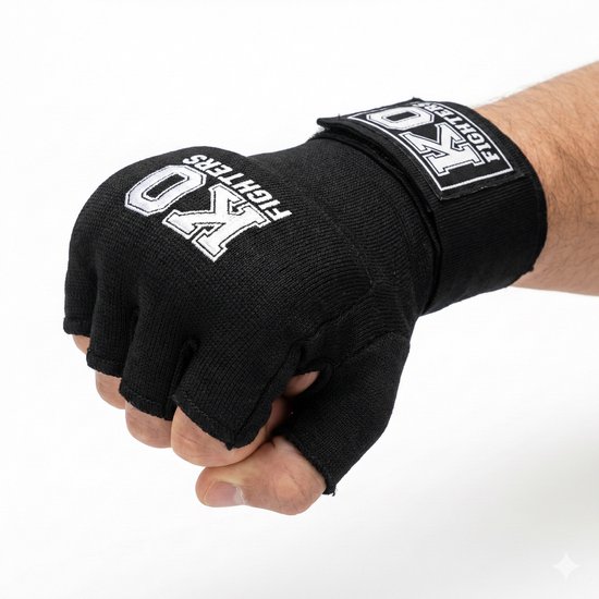 KO Fighters - Bandage Boksen - Binnenhandschoenen - Zwart