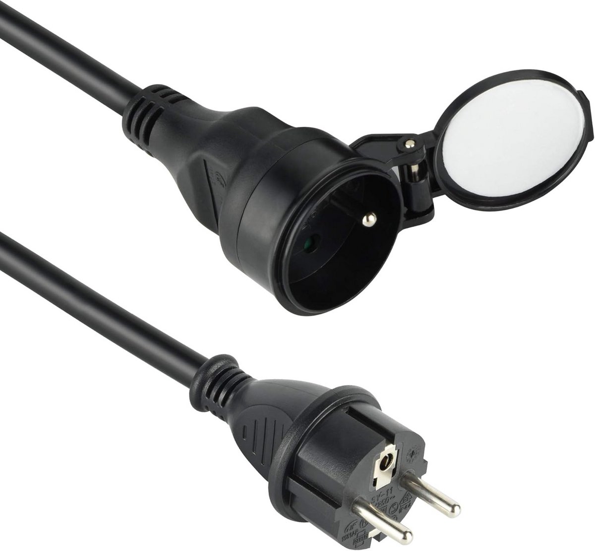 Verlengkabel 40 m IP44 Professioneel Waterdicht 3G1,5 mm² Zwart