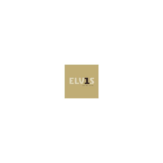 Klein vierkant gouden logo met de tekst 'ELV1S 30 #1 HITS'.