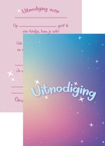 12 Uitnodigingskaarten Voor Meisjesverjaardag – A5-formaat, Opvouwbaar Als Envelop – Feestelijk Design, Geschikt Voor Themafeesten