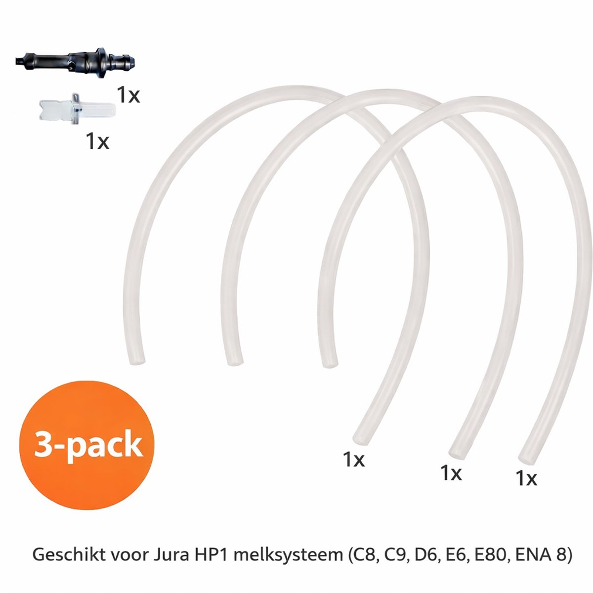 Melkslangset voor Jura ENA 9-A5-A7-A9 ENA Micro 9 - 90 en Impressa F7 F8 F85 F9 E6 E60 E8 E80 C50 C60 - HP1 - HP3