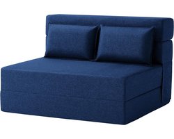 Opvouwbare Slaapbank - Luie Bank met Kussen in Marineblauw - Standaard Maat