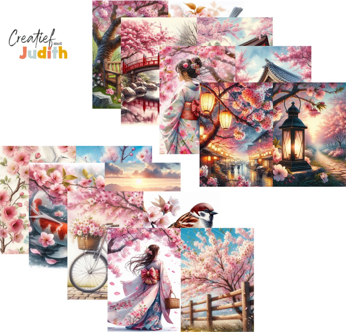 Bullet Journal papier A4 - 15 vellen - Sakura - Planner Agenda - Scrapbook Papier - Bloesem japan - bloemen - Scrapbook - Deco Papier - volwassenen en kinderen
