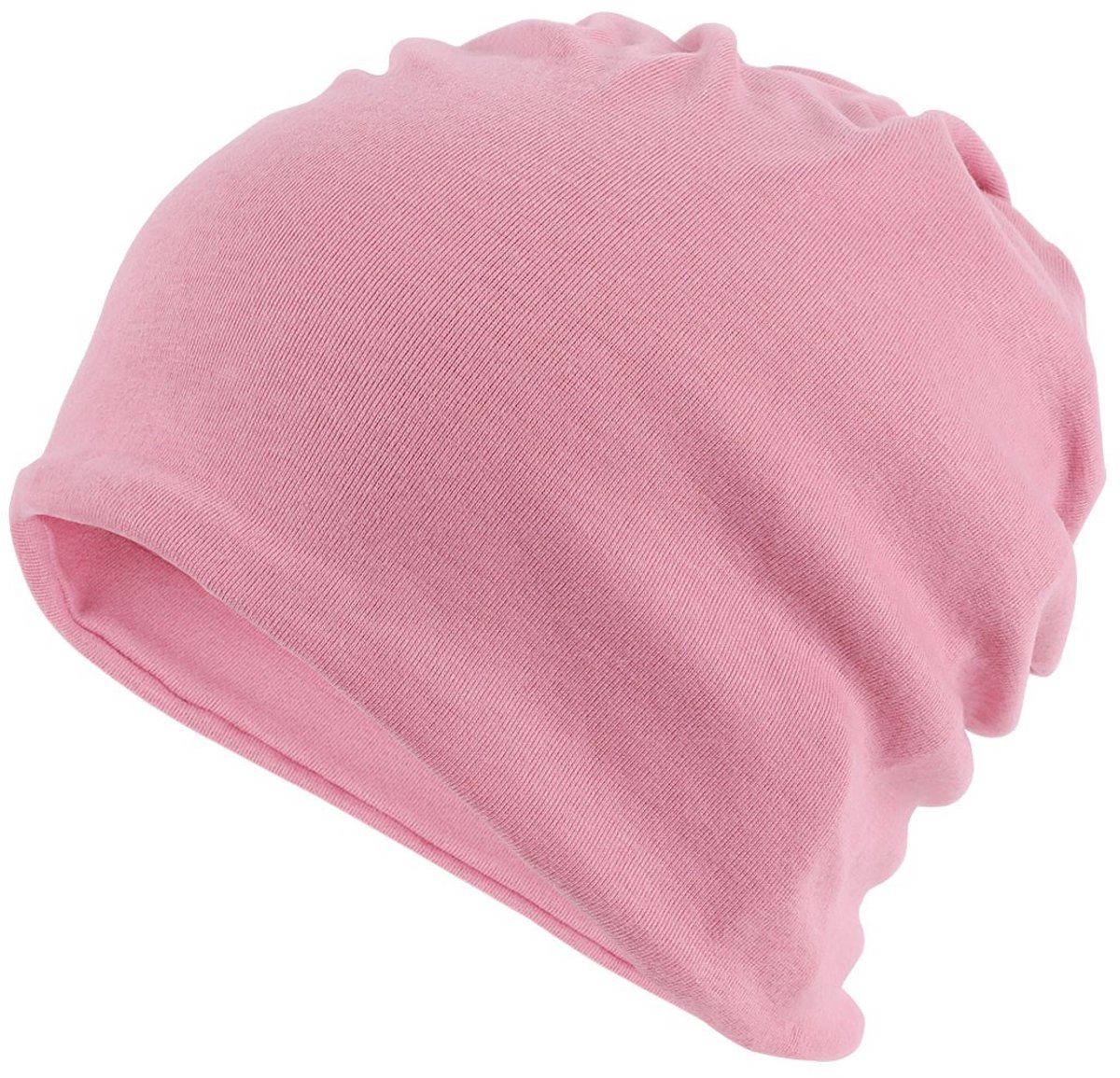 Roze pullover muts, herfst en winter fleece gevoerd, warme, effen hoofddoek muts, unisex