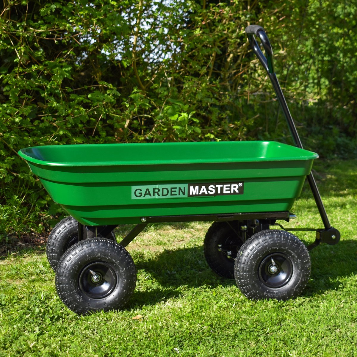 Garden Master® Gereedschapskar – 80 L Capaciteit – Zeer Duurzaam Kunststof – Kiepfunctie – Soft Grip Handgreep – All-Terrain Wielen