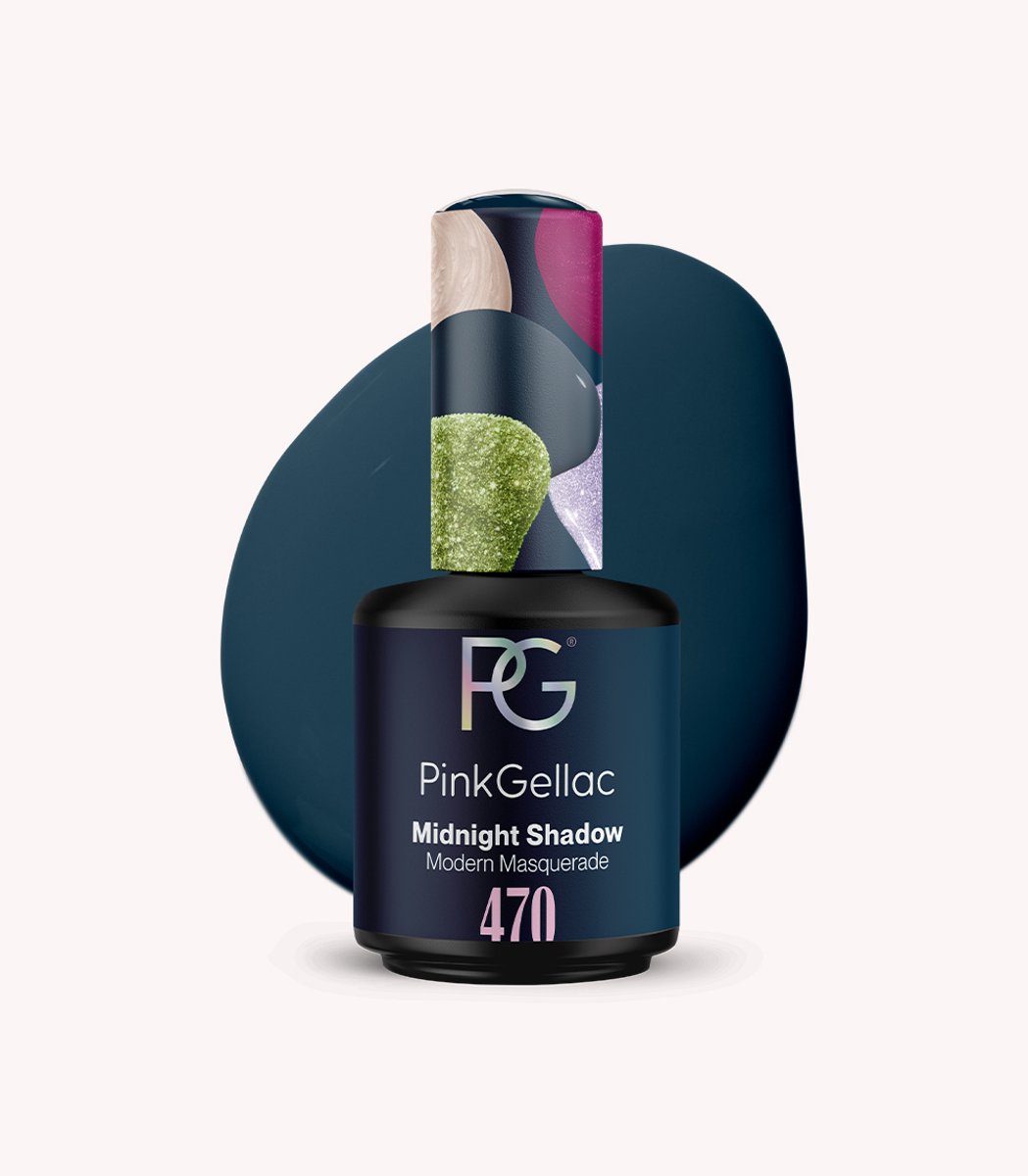 Pink Gellac Gellak - 470 Midnight Shadow 15ml - Blauwe Gel Nagellak - Modern Masquerade Collectie - Gel Nagels Producten