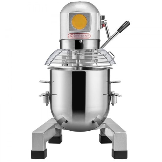 Professionele keukenmixer - Deegmixer/standmixer - Capaciteit 14 L - Vermogen 550 W - 3 Snelheden - RVS Kom - 3 Mengopzetstukken van Merkloos — afbeelding 4