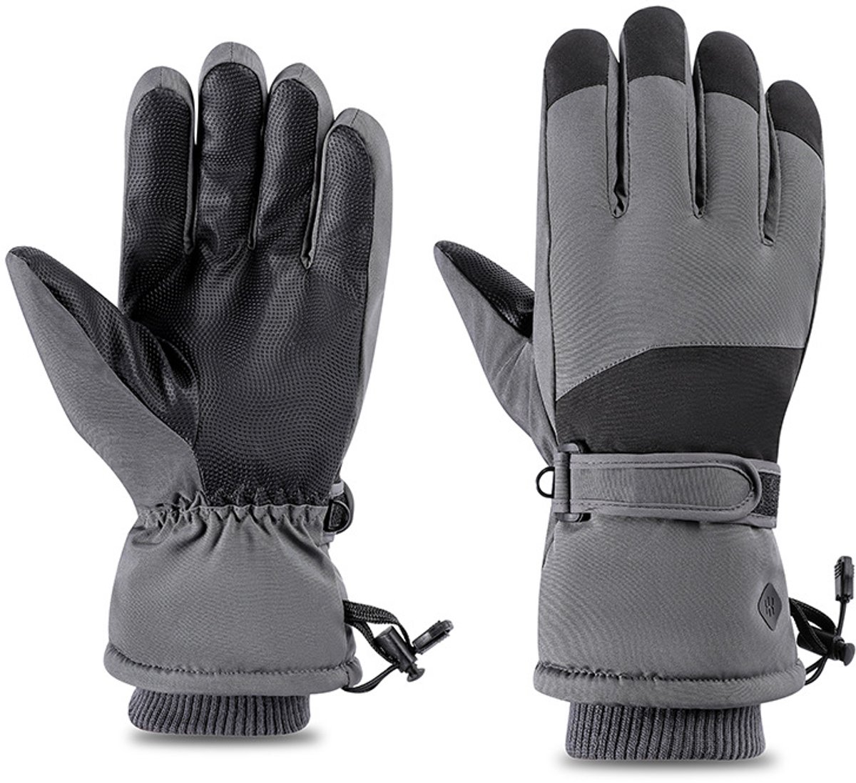 Daity 1 paar Winterhandschoenen Waterdichte handschoenen Warme handschoenen Skihandschoenen Geschikt voor skiën winterfietsen snowboarden en andere buitenactiviteiten Dikke fleecevoering Grijs