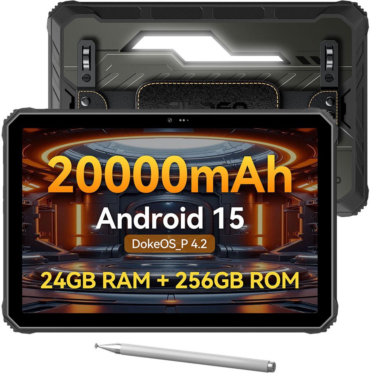 OSCAL SPIDER 10 Outdoor Tablet - 11 inch - 24 GB RAM - 256GB ROM - 20000mAh - Android 15 - Bluetooth 5.0 - NFC - GPS - Zwart