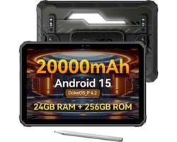 OSCAL SPIDER 10 Outdoor Tablet - 11 inch - 24 GB RAM - 256GB ROM - 20000mAh - Android 15 - Bluetooth 5.0 - NFC - GPS - Zwart