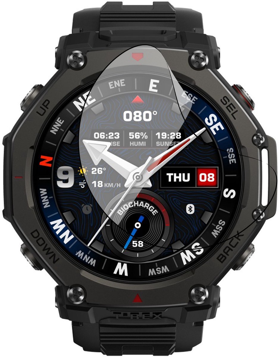 Screenprotector geschikt voor Amazfit T-rex 3 Pro 44mm - 1x FlexGuard Screen Protector