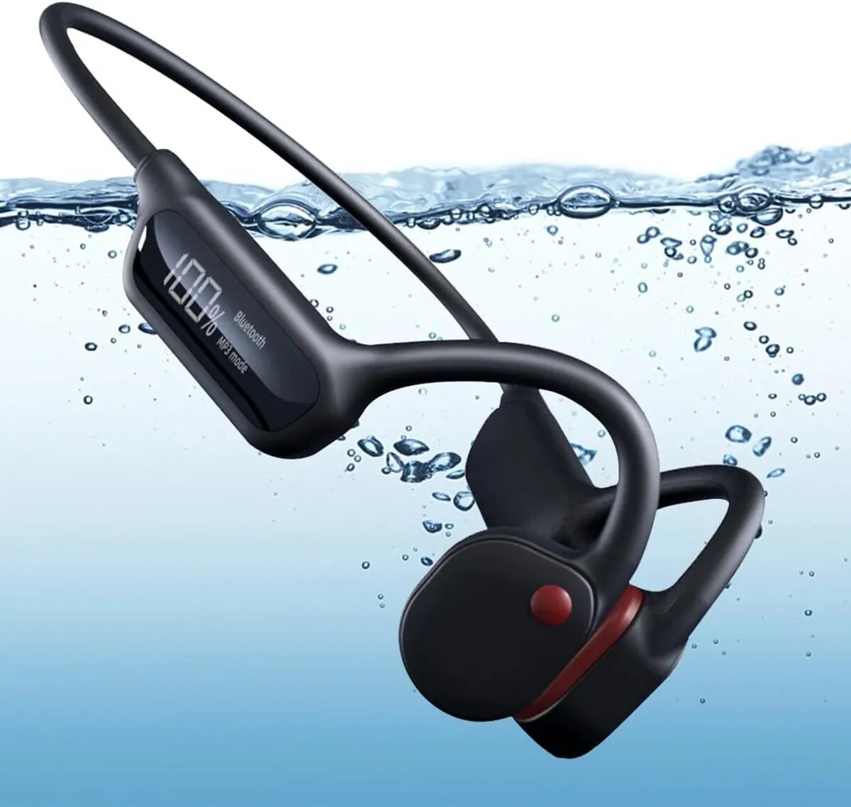 Koptelefoon met beengeleiding, 32 GB opslagruimte, IPX8 waterdichte zwemkoptelefoon, MP3-sportkoptelefoon, draadloze Bluetooth 5.3-koptelefoon.