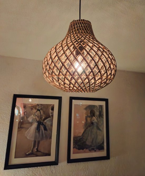 Handmade Design lamp gevlochten Rotan Naturel Hanglamp woonkamer Slaapkamer Ø 30 cm