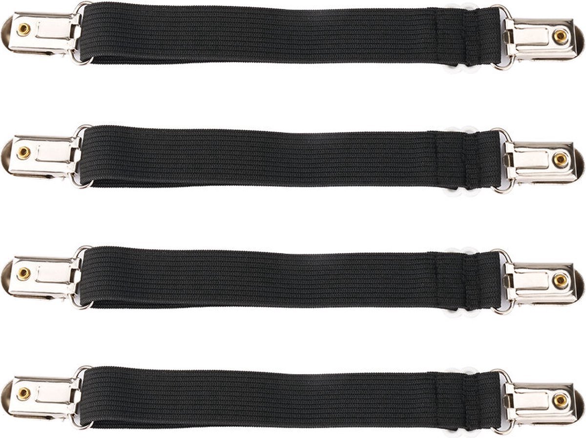Verstelbare lakenspanner bedhoekhouder - zwart - 4st / set - lakenshoezen bevestigingsclips .