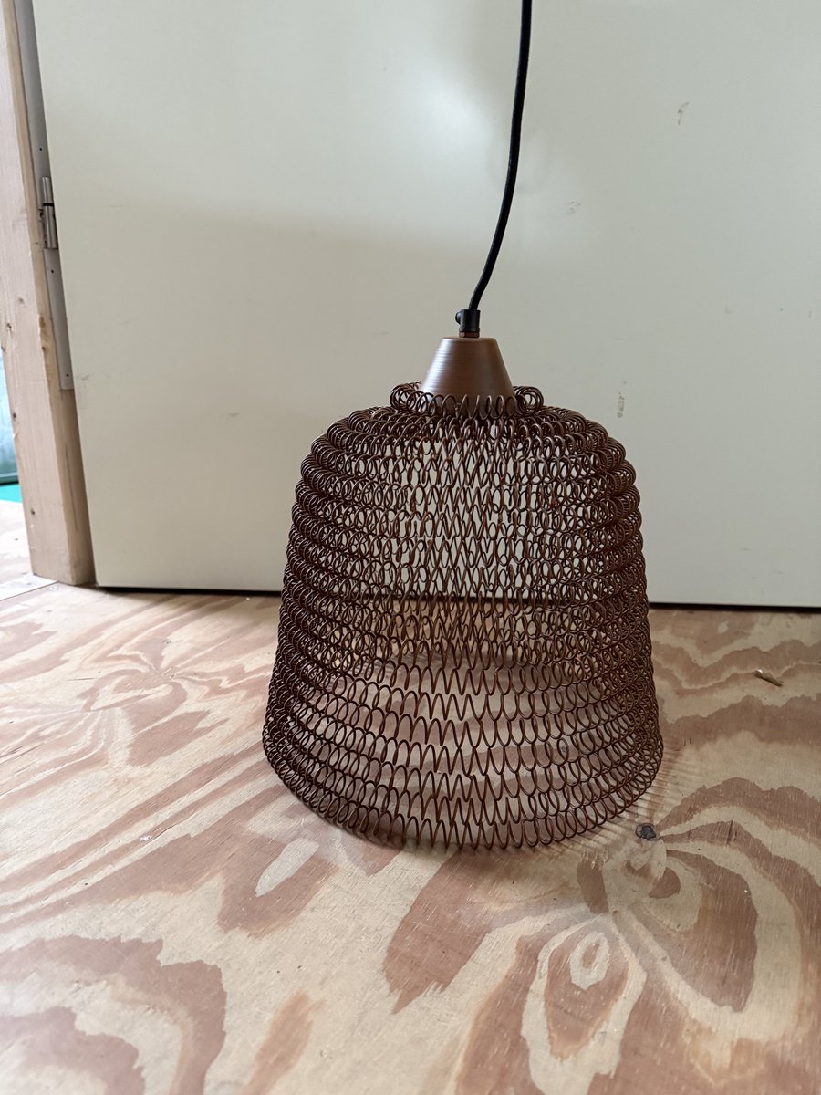 Sweet Living - Hanglamp gevlochten metaal L - 32x30 cm - E27 - Roest bruin