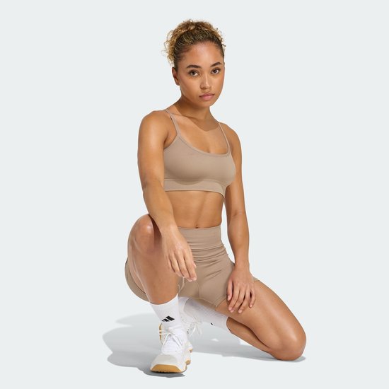Adidas Performance Workout Essentials Knit Legging 4-Inch - Dames - Bruin van Adidas — afbeelding 5